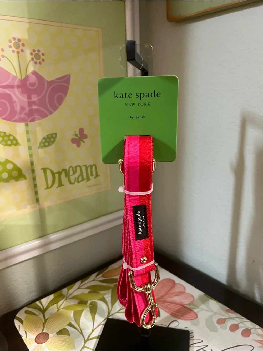 NWT Kate Spade Pink & Red 72” dog leash #YC